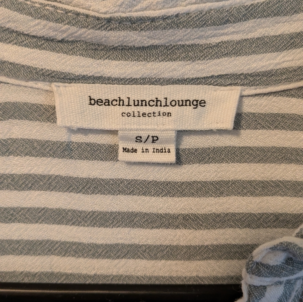 BeachLunchLounge Striped Blue and White Women's Shirt - Picture 3 of 4